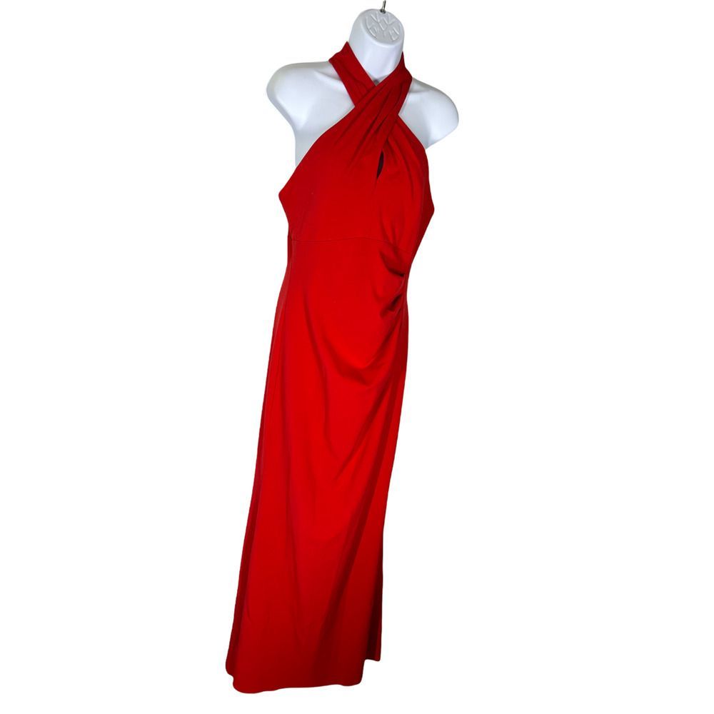 Eliza J Red Long Sleeveless Halter Maxi Dress Women’s Size 10 Prom Wedding